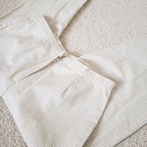 SIGRID OLSEN SPORT | White and Beige Check Pants Trousers Bottoms Women